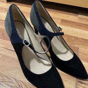 Black, gray and navy Nine West shoes.  Women size 9